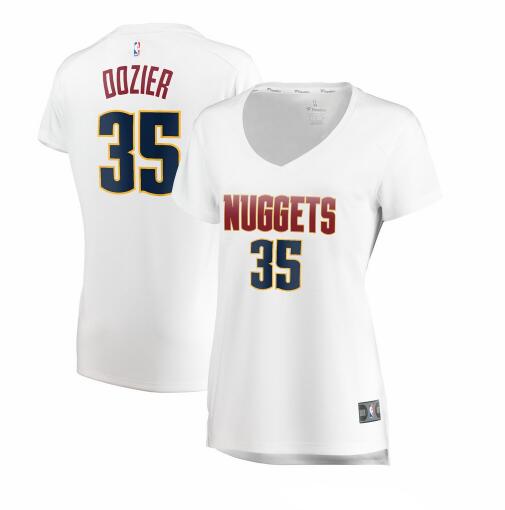 Camiseta P.J. Dozier 35 Denver Nuggets association edition Blanco Mujer
