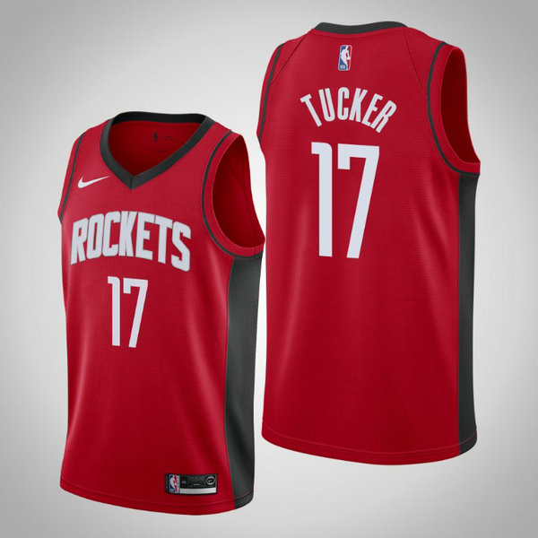 Camiseta P.J. Tucker 17 Houston Rockets Ciudad Edition 2019-20 Rojo Hombre