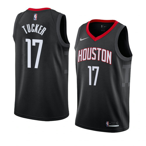Camiseta P.J. Tucker 17 Houston Rockets Statement 2018 Negro Hombre