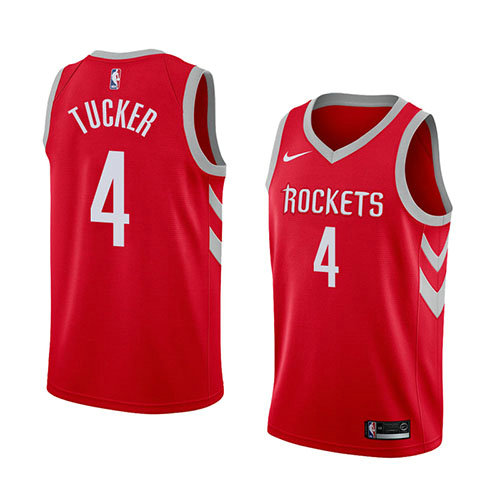Camiseta P.j. Tucker 4 Houston Rockets Icon 2017-18 Rojo Hombre