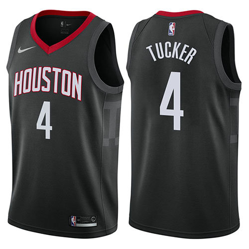 Camiseta P.j. Tucker 4 Houston Rockets Statement 2017-18 Negro Hombre