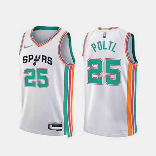 Camiseta POLTL 25 San Antonio Spurs 2022 75 aniversario edición de la ciudad blanco Hombre