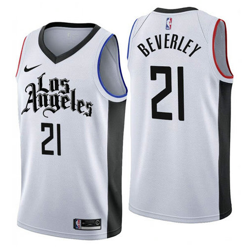 Camiseta Patrick Beverley 21 Los Angeles Clippers ciudad 2019 blanca Hombre