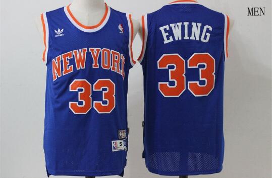 Camiseta Patrick Ewing 33 New York Knicks Throwback Azul Hombre