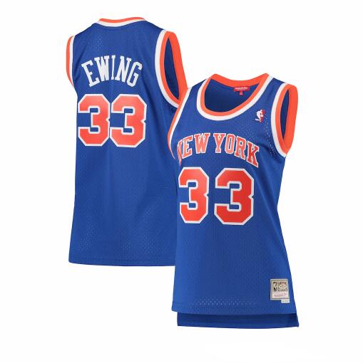 Camiseta Patrick Ewing 33 New York Knicks hardwood classics Azul Mujer