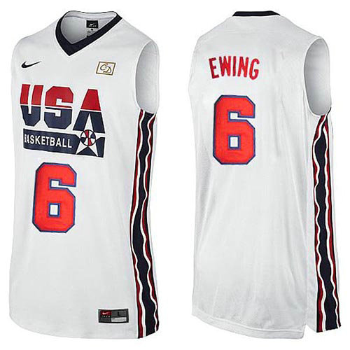 Camiseta Patrick Ewing 6 USA 1992 Blanco Hombre