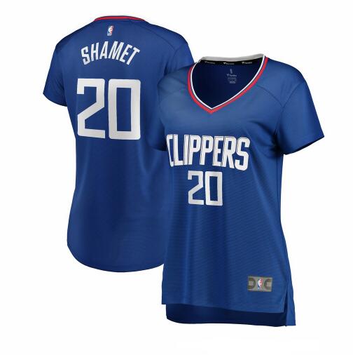 Camiseta Patrick Patterson 20 Los Angeles Clippers icon edition Azul Mujer
