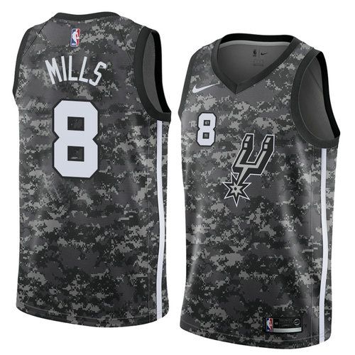 Camiseta Patty Mills 8 San Antonio Spurs Ciudad 2018 Gris Hombre