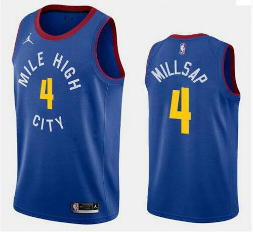 Camiseta Paul Millsap 4 Denver Nuggets 2020-21 Statement Edition Swingman azul Hombre