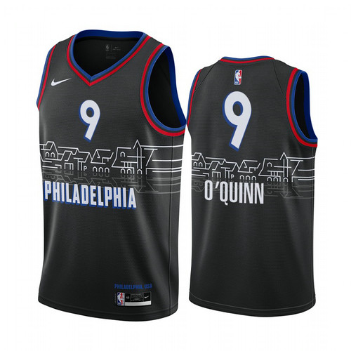 Camiseta Philadelphia 9 Philadelphia 76ers 2020-21 City Edition Negro Hombre