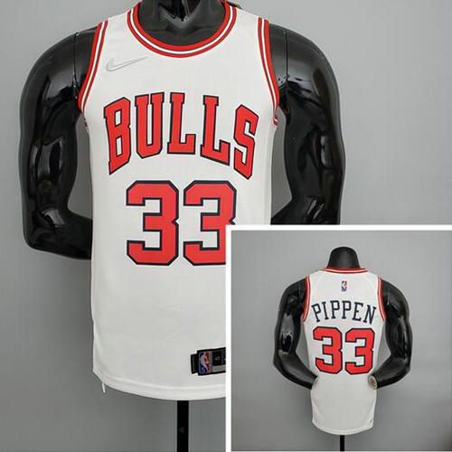 Camiseta Pippen 33 Chicago Bulls 75 aniversario blanco Hombre