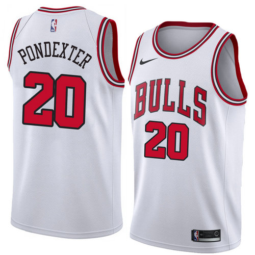 Camiseta Quincy Pondexter 20 Chicago Bulls Association 2018 Blanco Hombre