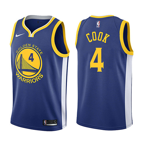 Camiseta Quinn Cook 4 Golden State Warriors Icon 2017-18 Azul Hombre