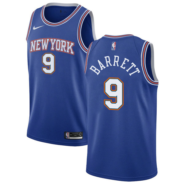 Camiseta R.J. Barrett 9 New York Knicks 2020-21 Temporada Statement Azul Hombre
