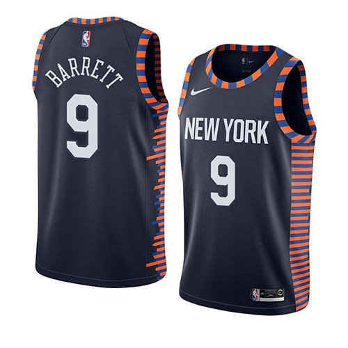 Camiseta R.j. Barrett 9 New York Knicks Ciudad 2019-20 Negro Hombre