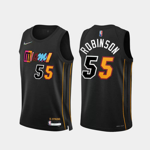 Camiseta ROBINSON 55 Miami Heat 2022 75 aniversario edición de la ciudad Negro Hombre