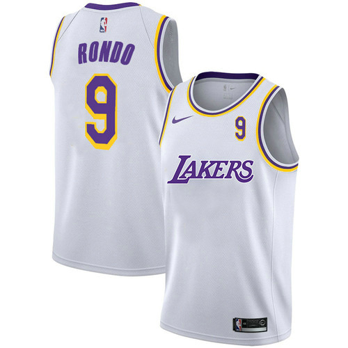 Camiseta Rajon Rondo 9 Los Angeles Lakers 2020-21 City Edition Blanco Hombre