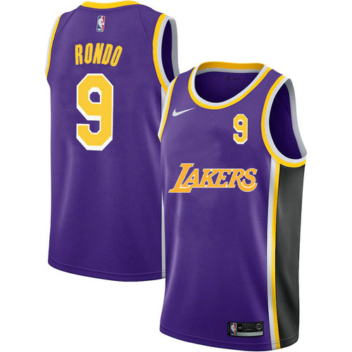 Camiseta Rajon Rondo 9 Los Angeles Lakers 2020-21 City Edition Púrpura Hombre
