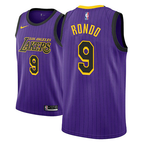 Camiseta Rajon Rondo 9 Los Angeles Lakers Ciudad 2018 Púrpura Hombre