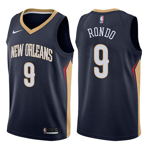 Camiseta Rajon Rondo 9 New Orleans Pelicans Icon 2017-18 Azul Hombre