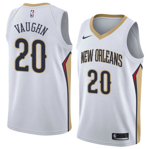 Camiseta Rashad Vaughn 20 New Orleans Pelicans Association 2018 Blanco Hombre