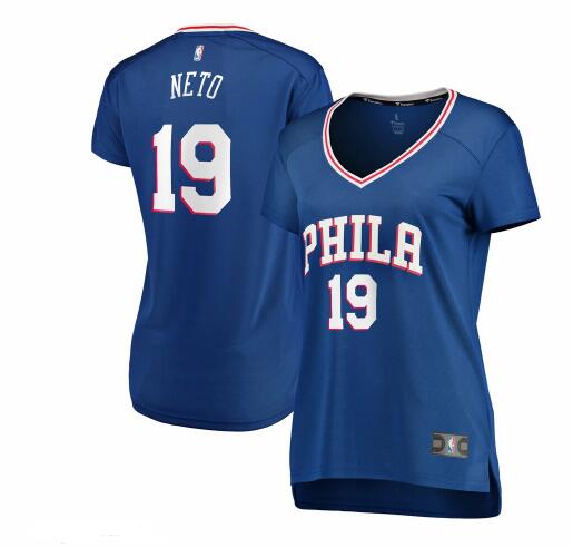 Camiseta Raul Neto 19 Philadelphia 76ers icon edition Azul Mujer