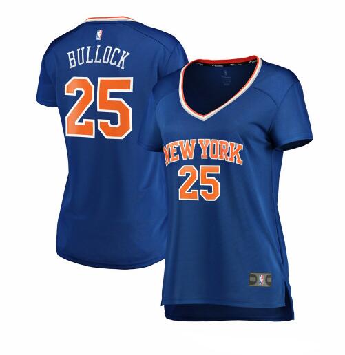 Camiseta Reggie Bullock 25 New York Knicks icon edition Azul Mujer