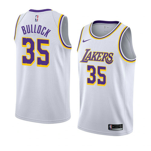 Camiseta Reggie Bullock 35 Los Angeles Lakers Association 2018-19 Blanco Hombre