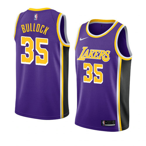 Camiseta Reggie Bullock 35 Los Angeles Lakers Statement 2018-19 Púrpura Hombre