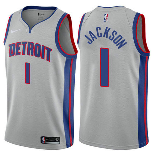 Camiseta Reggie Jackson 1 Detroit Pistons 2018-19 gris Hombre