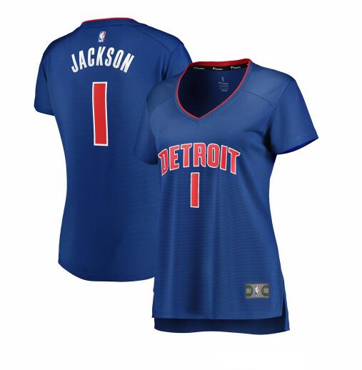 Camiseta Reggie Jackson 1 Detroit Pistons icon edition Azul Mujer