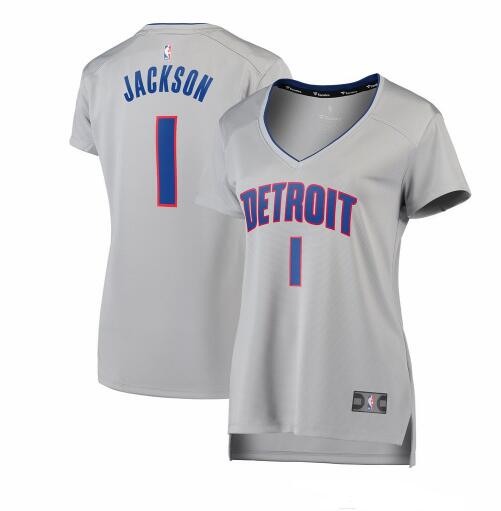 Camiseta Reggie Jackson 1 Detroit Pistons statement edition Gris Mujer