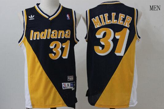 Camiseta Reggie Miller 31 Indiana Pacers Baloncesto Negro Hombre