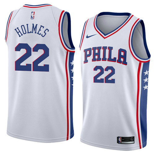Camiseta Richaun Holmes 22 Philadelphia 76ers Association 2018 Blanco Hombre