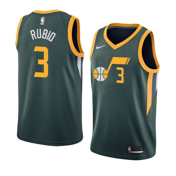 Camiseta Ricky Rubio 3 Utah Jazz 2020-21 Temporada Statement Verde Hombre