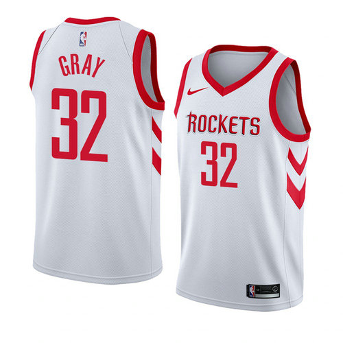 Camiseta Rob Gris 32 Houston Rockets Association 2018 Blanco Hombre