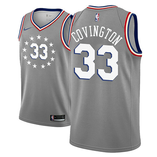 Camiseta Robert Covington 33 Philadelphia 76ers Ciudad 2018-19 Gris Hombre