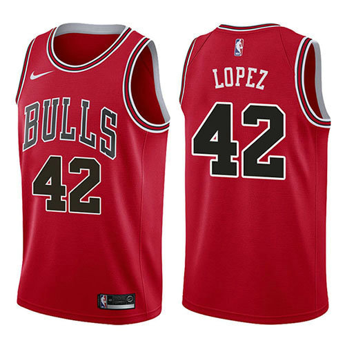 Camiseta Robin Lopez 42 Chicago Bulls Icon 2017-18 Rojo Hombre