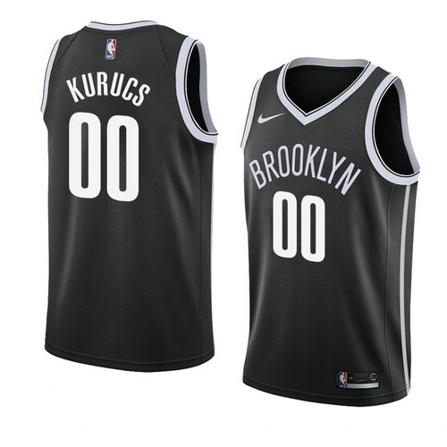 Camiseta Rodions Kurucs 0 Brooklyn Nets Icon 2018 Negro Hombre