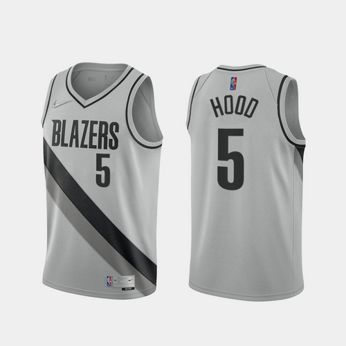 Camiseta Rodney Hood 5 Portland Trail Blazers 2020-21 Earned Edition gris Hombre