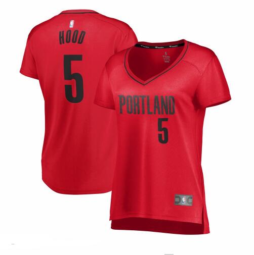 Camiseta Rodney Hood 5 Portland Trail Blazers statement edition Rojo Mujer