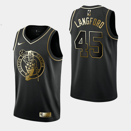 Camiseta Romeo Langford 45 Boston Celtics Golden Edition Negro Hombre