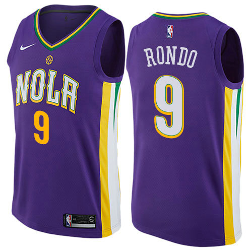 Camiseta Rondo 9 New Orleans Pelicans Ciudad 2017-18 Púrpura Hombre
