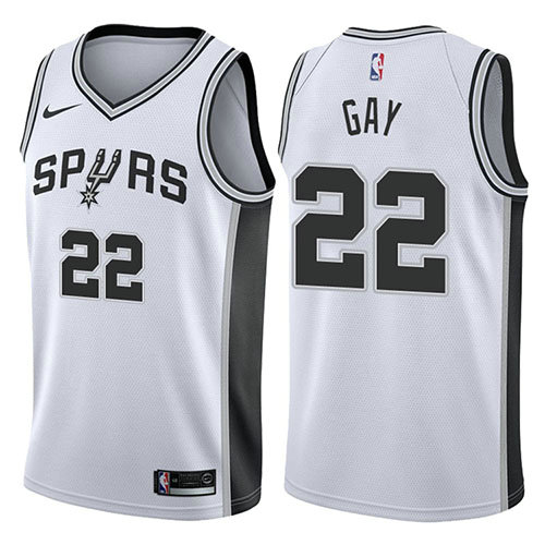 Camiseta Rudy Gay 22 San Antonio Spurs 2017-18 Blanco Hombre