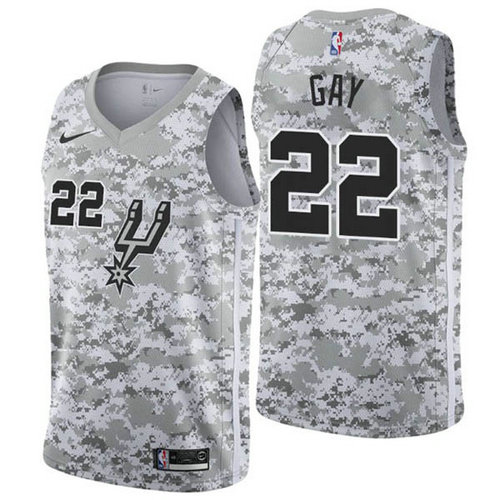 Camiseta Rudy Gay 22 San Antonio Spurs earned 2019 gris Hombre