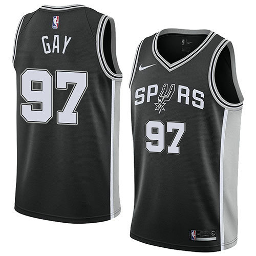 Camiseta Rudy Gay 97 San Antonio Spurs Icon 2018 Negro Hombre