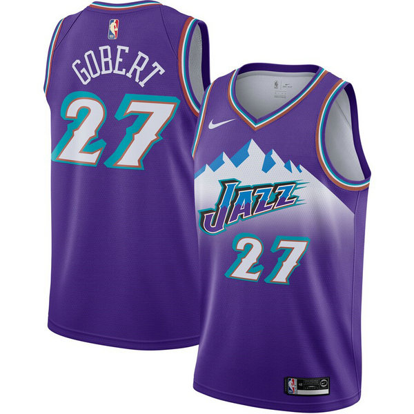 Camiseta Rudy Gobert 27 Utah Jazz 2020-21 Temporada Statement Púrpura Hombre