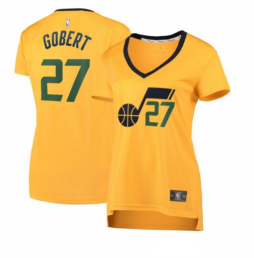 Camiseta Rudy Gobert 27 Utah Jazz statement edition Amarillo Mujer