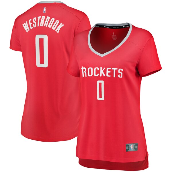 Camiseta Russell Westbrook 0 Houston Rockets icon edition Rojo Mujer