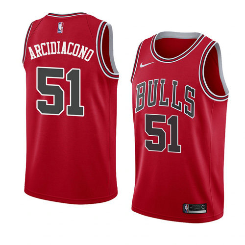 Camiseta Ryan Arcidiacono 51 Chicago Bulls Icon 2018 Rojo Hombre